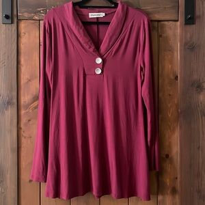 Women Fall Long Sleeve Tops Shawl Neck Button Down Dressy Blouses Shirts